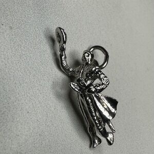 Vintage Bullfighter‎ Charm Sterling Silver Torero Matador Pendant Necklace